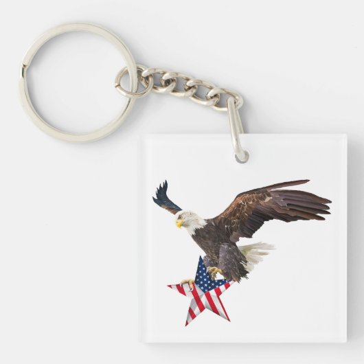 Porte-clés Aigle chauve drapeau américain (Devant)