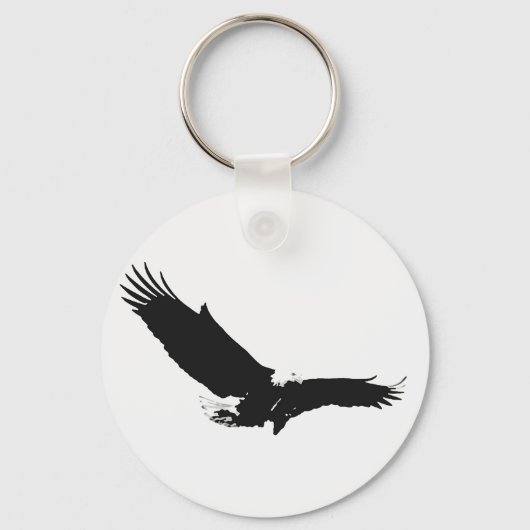 Porte-clés Aigle d'atterrissage noir et blanc (Recto)