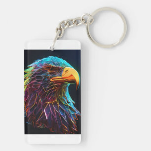 Porte-clés aigle de cristal en vol, portrait de l'indépendanc