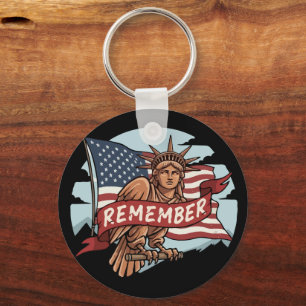 Porte-clés Aigle de la Liberté Patriotique Graphique "Souvien