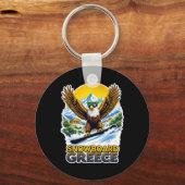 Porte-clés Aigle De Snowboard En Grèce Pittoresque (Recto)