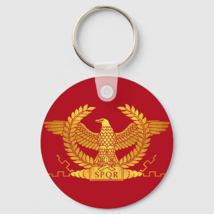 Porte-clés Aigle d'or romain sur rouge