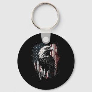 Porte-clés Aigle du drapeau américain 4 juillet Jour de l'ind