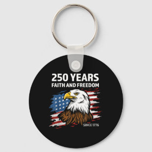 Porte-clés Aigle et Drapeau 250 Ans 1776-2026 250e Anniversai