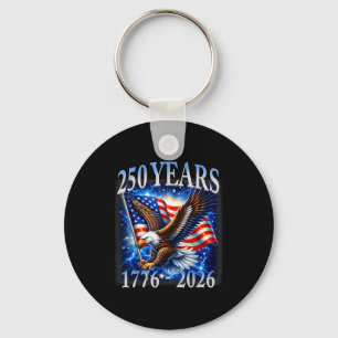 Porte-clés Aigle et drapeau 250 ans 1776-2026 250e anniversai