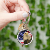 Porte-clés Aigle et drapeau américains (main)