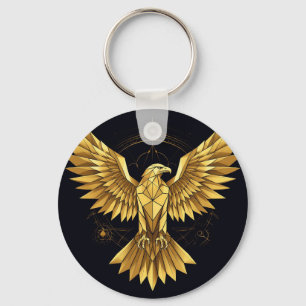 Porte-clés Aigle Géométrique Doré