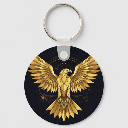 Porte-clés Aigle Géométrique Doré (Recto)