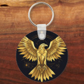 Porte-clés Aigle Géométrique Doré (Verso)