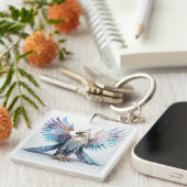 Porte-clés Aigle iridescent métallique (Devant Droit)
