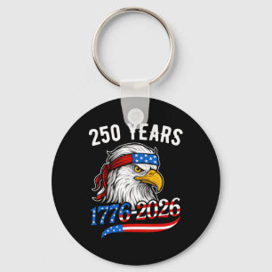 Porte-clés Aigle Ld et Drapeau 250 Ans 1776 2026 250e Anniver