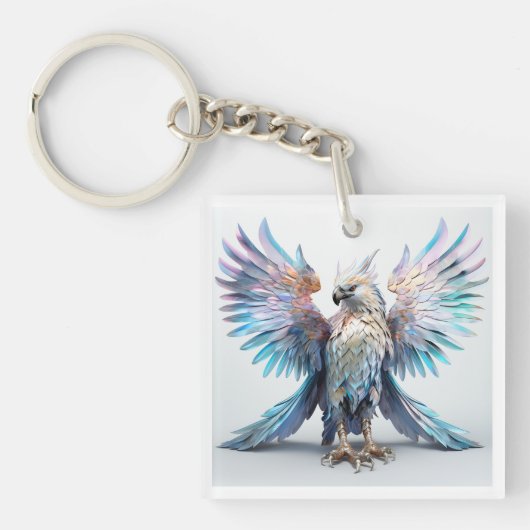 Porte-clés Aigle métallique Iridescendant (Devant)