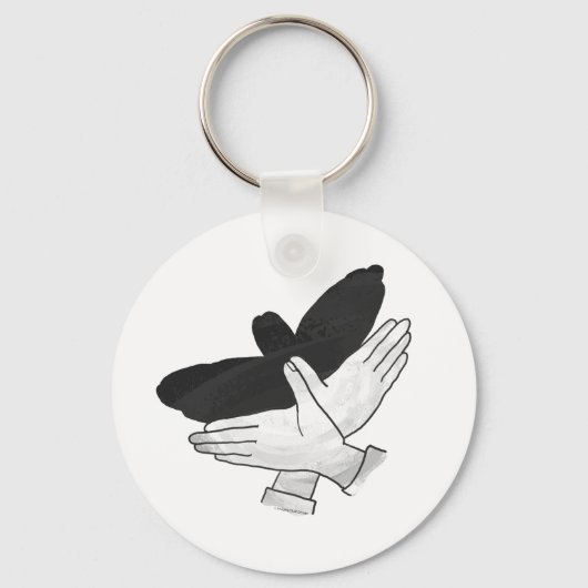Porte-clés Aigle noir Silhouette main (Recto)