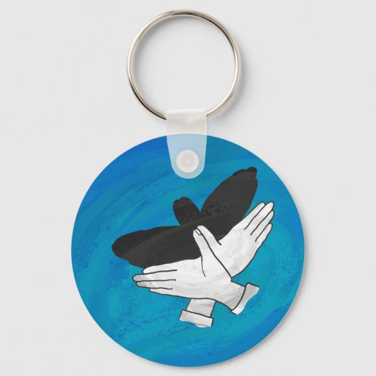 Porte-clés Aigle Ombre Sur Bleu (Recto)