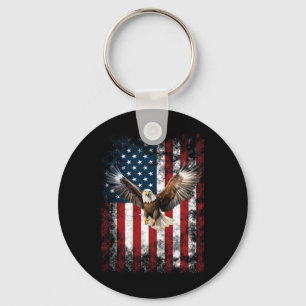 Porte-clés Aigle Patriotique 4 Juillet Drapeau Américain USA