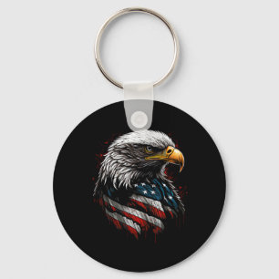 Porte-clés Aigle Patriotique Drapeau Américain Usa 4 Juillet