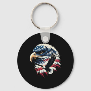 Porte-clés Aigle Patriotique Drapeau Usa 4 Juillet Homme Femm