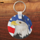 Porte-clés Aigle patriotique et drapeau américain (Recto)