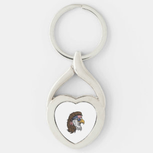 Porte-clés Aigle patriotique Mullet Gravure vintage vecteur D