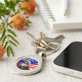 Porte-clés Aigle patriotique rouge, blanc et bleu (Côté )