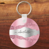 Porte-clés Aigle rose pâle nom de marbre (Recto)