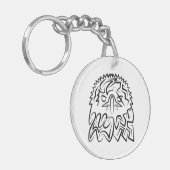 Porte-clés Aigle tribale noire et blanche (Devant gauche)