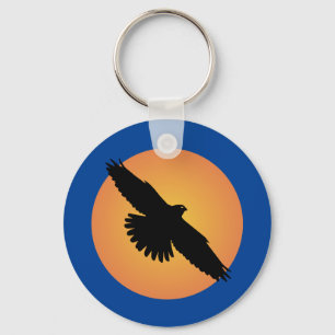 Porte-clés Aigle volant devant le soleil