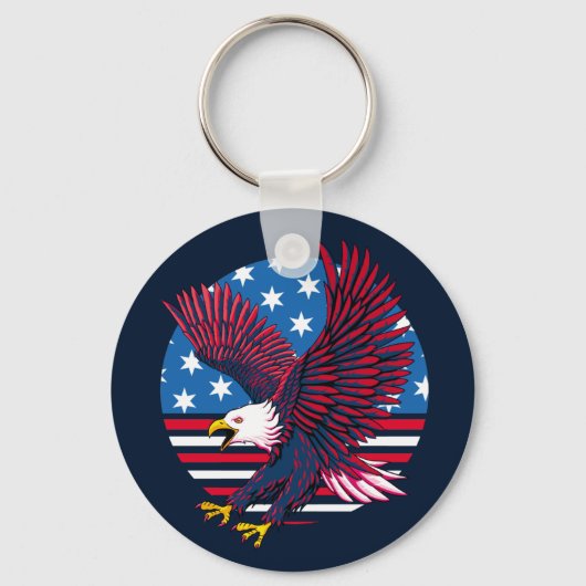Porte-clés Aigle volant et drapeau américain (Recto)