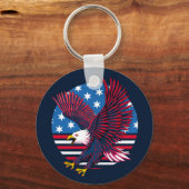 Porte-clés Aigle volant et drapeau américain (Recto)