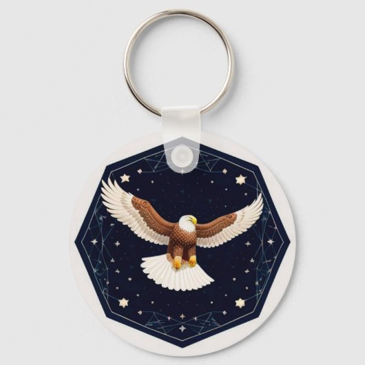 Porte-clés Aigle volant sur fond étoilé (Recto)