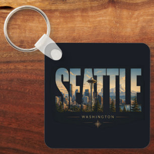 Porte-clés Aiguille de l'espace de Seattle Washington Mont Sk