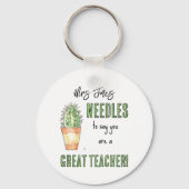 Porte-clés aiguilles à dire Merci cactus cadeau enseignant (Verso)