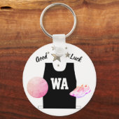 Porte-clés Aile de l'WA Attaque Netball Bon Clavier de chance (Recto)