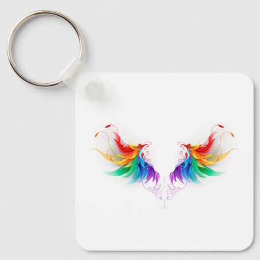 Porte-clés Ailes arc-en-ciel douces (Recto)