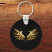 Porte-clés Ailes d'Ange d'or sur arrière - plan noir (Recto)