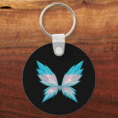 Porte-clés ailes de papillon bleu glace (Recto)