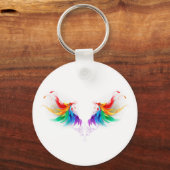 Porte-clés Ailes fluffy arc-en-ciel (Recto)