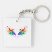 Porte-clés Ailes fluffy arc-en-ciel (Dos)