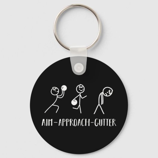 Porte-clés Aim Gutter Bowler Funny Bowling Hommes Femmes (Recto)