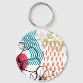 Porte-clés aimant de fleurs de design abstrait (Recto)