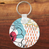 Porte-clés aimant de fleurs de design abstrait (Recto)