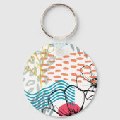Porte-clés aimant de fleurs de design abstrait (Verso)