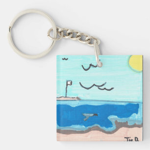 Porte-clés Aimant de scène de plage