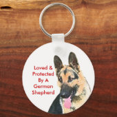 Porte-clés Aimé Et Protégé Par Un Berger Allemand (Recto)