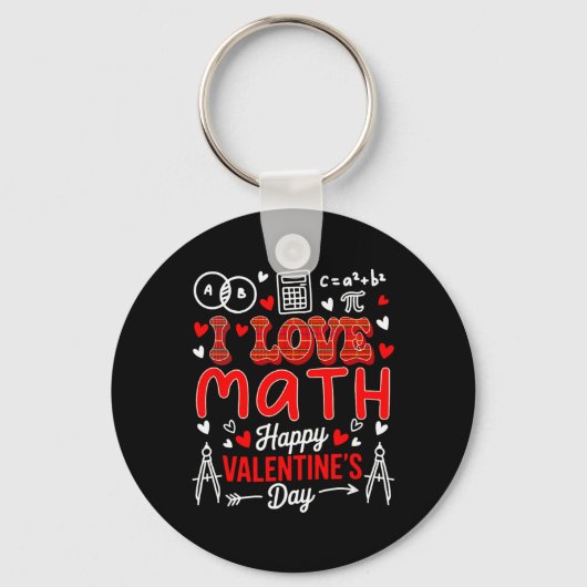 Porte-clés Aime les maths Joyeuse Saint-Valentin Prof de math (Recto)