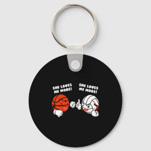 Porte-clés Aime plus basket-ball joueur de volley-ball t-shir