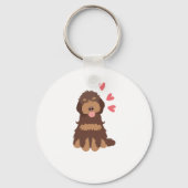 Porte-clés Aimer Chocolat Phantom Cockapoo Cavapoo Chien (Recto)