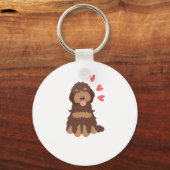 Porte-clés Aimer Chocolat Phantom Cockapoo Cavapoo Chien (Recto)