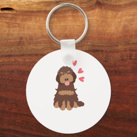 Porte-clés Aimer Chocolat Phantom Cockapoo Cavapoo Chien (Recto)