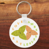 Porte-clés Aimer Lambs Mange Porte - clé Feuille (Recto)